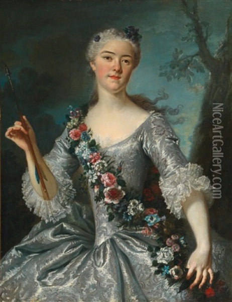 Portrait Of An Elegant Lady As Venus Oil Painting - Hubert Drouais