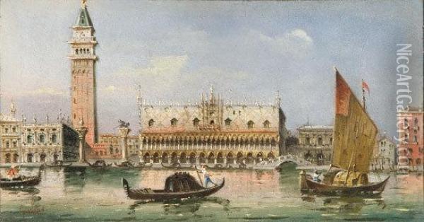 Gondole A Venezia Oil Painting - Giovanni Grubacs