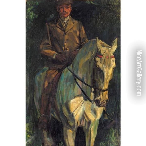 Horseman Oil Painting - Wilhelm Truebner