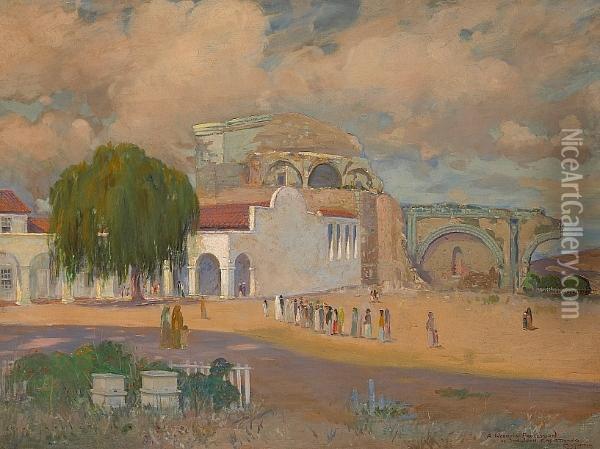 Mission San Juan Capistrano, 1913 Oil Painting - Edgar Keller