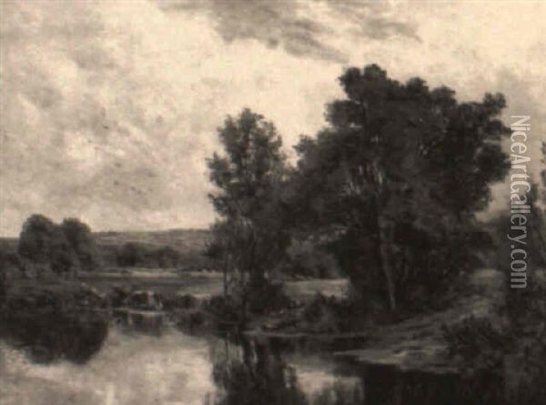 The Ouse, Heminford Grey Oil Painting - Henry H. Parker