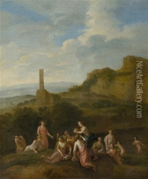 Mythologische Szene Oil Painting - Cornelis Van Poelenburgh