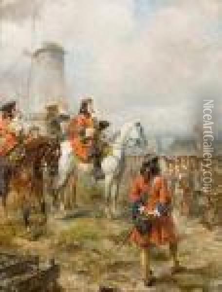 The March Past. Oil Painting - Robert Alexander Hillingford