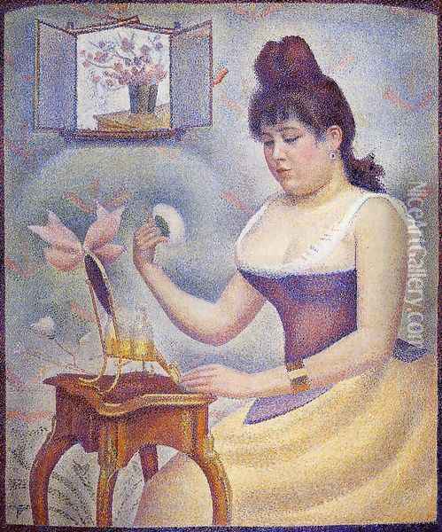 Young Woman Powdering Herself Oil Painting - Georges Seurat