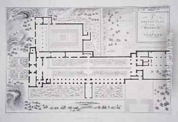 Ground Plan of the gardens of the Generalife Granada from The Arabian Antiquities of Spain Oil Painting - Murphy, James Cavanagh