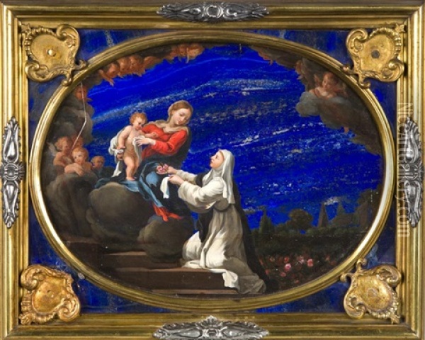 La Vision De Santa Magdalena De Pazzis Oil Painting - Ciro Ferri