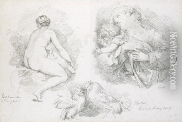 Sheet Of Studies After Veronese, Bassano And Lotto Oil Painting - Jean-Honore Fragonard