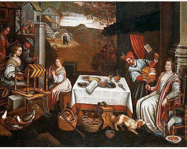 Alegoria Del Mes De Julio O Leo Oil Painting - Jacopo Bassano (Jacopo da Ponte)