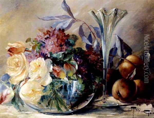 Fruits Et Fleurs Du Pays Du Soleil Oil Painting - Mary Golay