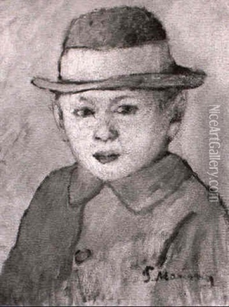 Bambino Con Cappello Oil Painting - Piero Marussig
