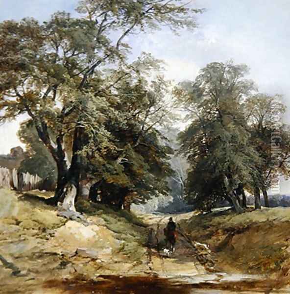 A Landscape with a Horseman 1850 Oil Painting - John Middleton