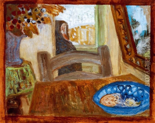 Memory With Autumn Bouquet And A Blue Bowl Oil Painting - Imre Amos