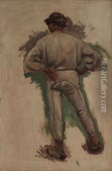 Study Of A Man From Lhotky Oil Painting - Milos Jiranek