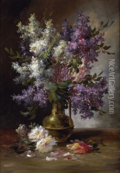 Bouquet De Lilas Oil Painting - Emile Godchaux