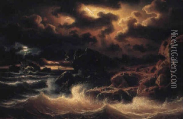 Stormig Natt Oil Painting - Marcus Larsson