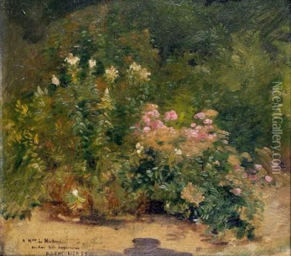 Fleurs Au Jardin Oil Painting - Basile Lemeunier
