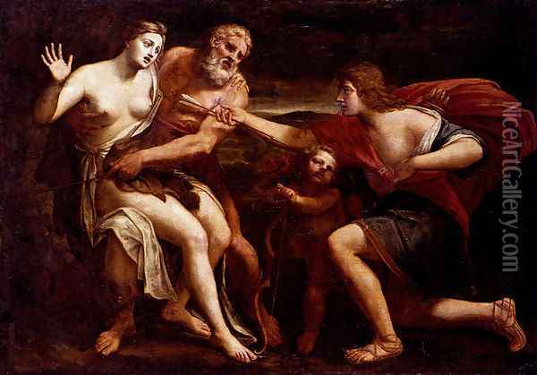 Cephalus And Procris Oil Painting - Alessandro Turchi (Orbetto)