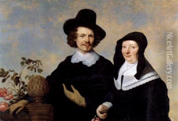 Bildnis Eines Paares Oil Painting - Jacob Frans van der Merck