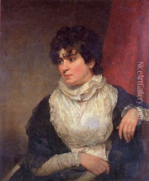 Portrait Of Amelia Anne Souper, Nee Reinagle Oil Painting - Ramsay Richard Reinagle