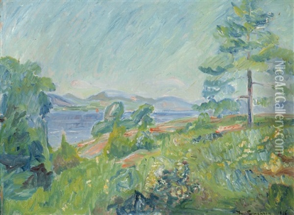 Kystlandskap Oil Painting - Thorvald Erichsen