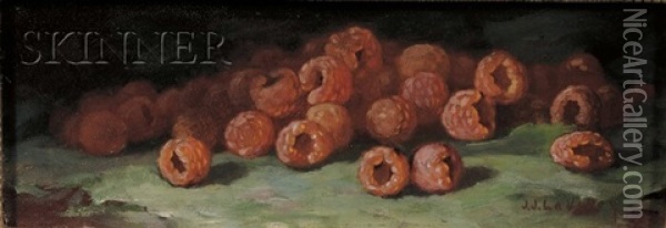 Still Life With Raspberries Oil Painting - Jonas Joseph LaValley