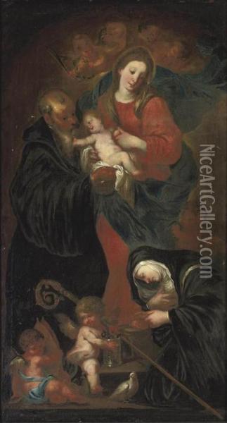 A Vision Of The Virgin And Child Oil Painting - Sir Anthony Van Dyck