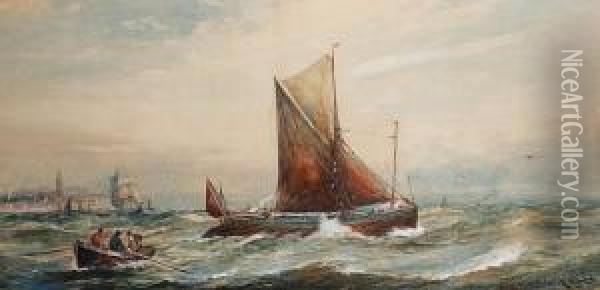 A Breezy Day On The Blackwater Oil Painting - Robert Malcolm Lloyd