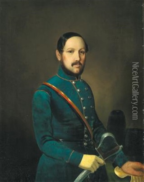 Portrait Of A Gentleman Of The Militia Oil Painting - Michael Neder