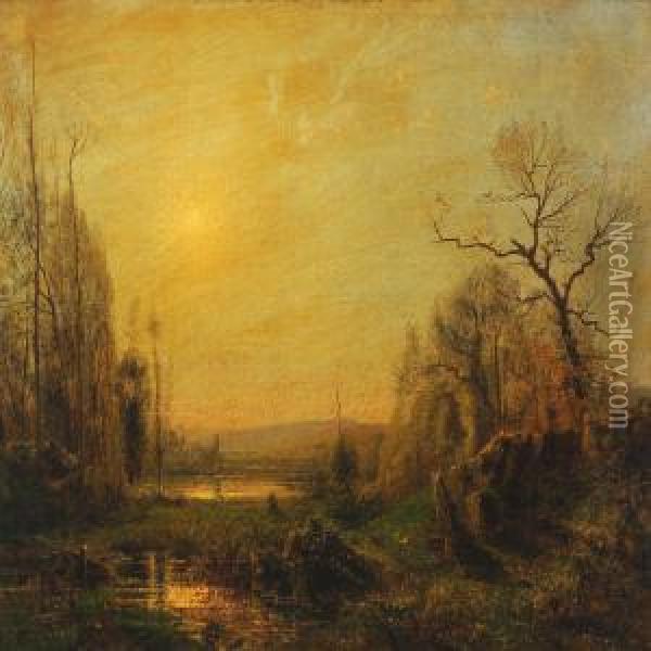 Landscape. Oil Painting - Francois H. Nazon