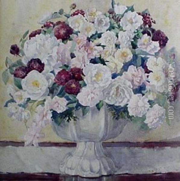 Still-life Of Roses Oil Painting - George Walter Dawson