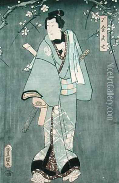 Detail of Character One from Five Characters from a Play by Toyokuni Oil Painting - Utagawa Kunisada