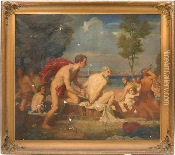 Aristaeus And Proteus Oil Painting - John Cooke Bourne