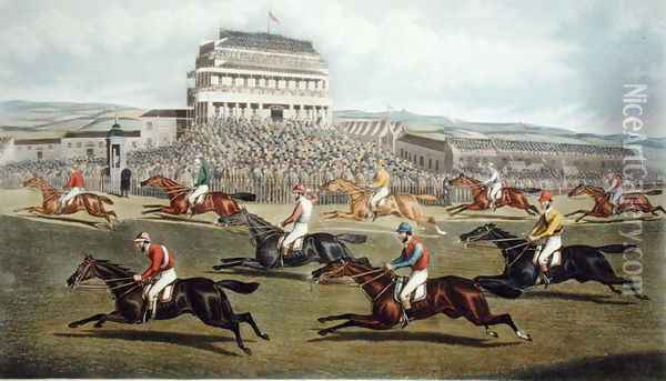 The Liverpool Grand National Steeplechase - Coming In, published 1872 Oil Painting - Charles Hunt and Son