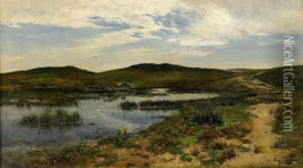 Varlandskap Oil Painting - August Jernberg