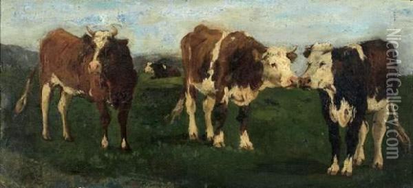 Vaches Normandes Oil Painting - Constant Troyon