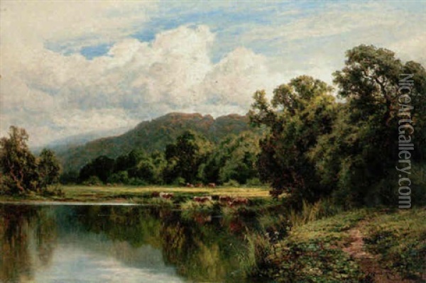 Near Henley-on-thames Oil Painting - Henry H. Parker