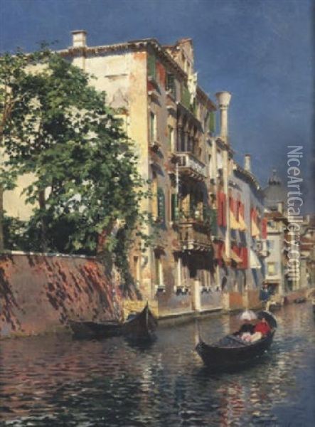 St. Apostoli Canal, Venice Oil Painting - Rubens Santoro