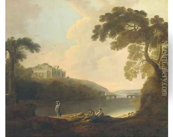 Figures before a classical ruin Oil Painting - Richard Wilson