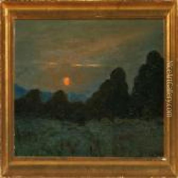 Sunset At Kullen,sweden Oil Painting - Viggo Christian Frederick Pedersen