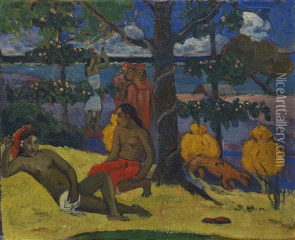 Te Arii Vahine - La Femme Aux Mangos (ii) Oil Painting - Paul Gauguin