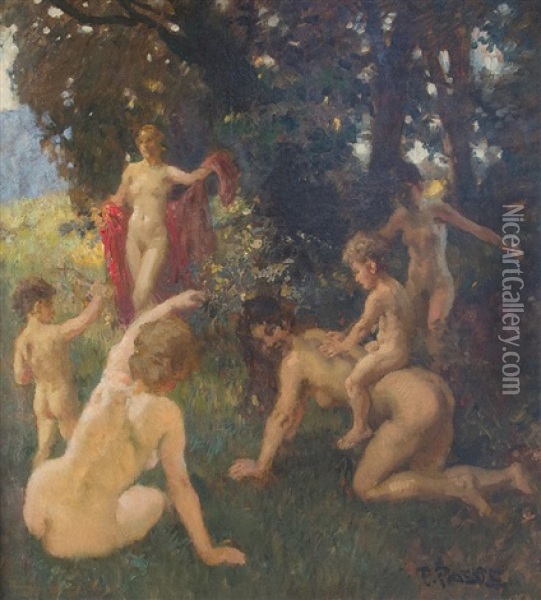 Nudes In The Country Oil Painting - Paul Paede