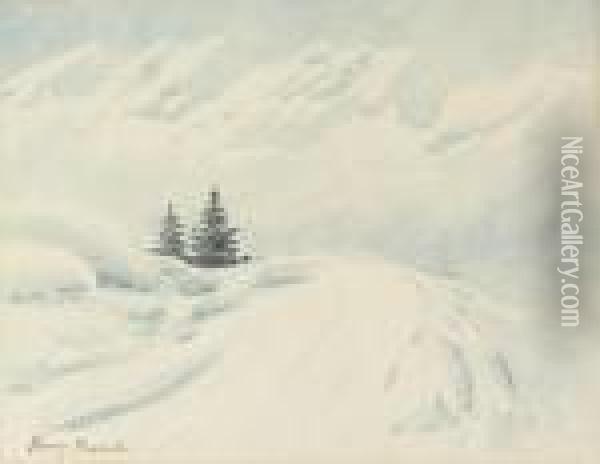 Alpine Firs Oil Painting - William Percy French