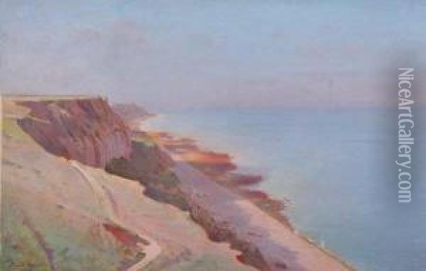 Cliffs Along The Ocean Coast Oil Painting - Emile Meyer