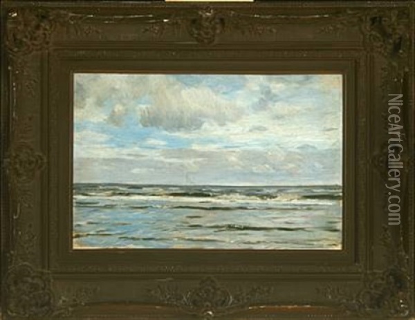 Breakers Oil Painting - Eugen Gustav Duecker