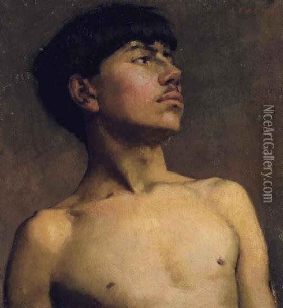 Portrait Of Xavier Martinez Oil Painting - Arthur Frank Mathews