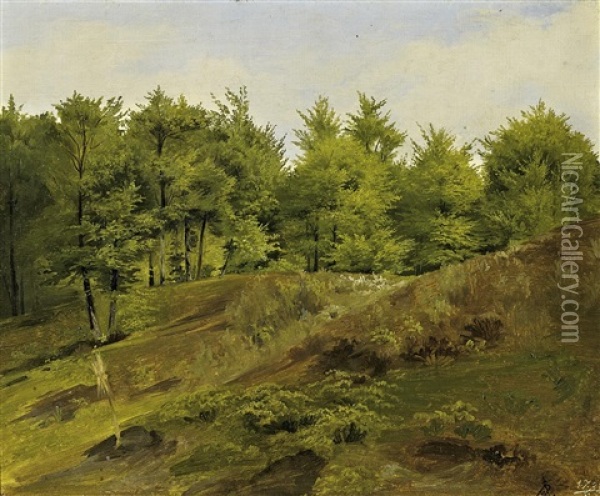 Waldlandschaft Oil Painting - Johann Wilhelm Preyer