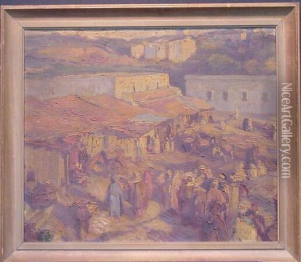 The Sacco, In Tanger Oil Painting - Rudolf Gudden