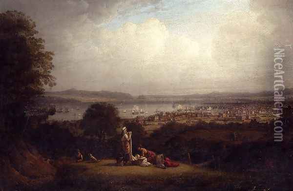 View of Greenock, Scotland, and the Bay of St. Lawrence Oil Painting - Robert Salmon