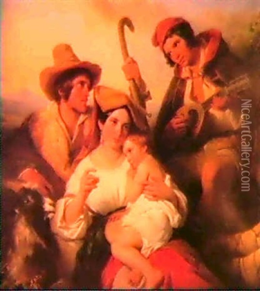 Savoyards Et Italiennes Oil Painting - Cornelis Kruseman