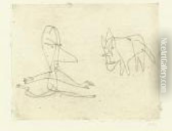 Was Lauft Er? (kornfeld 109) Oil Painting - Paul Klee